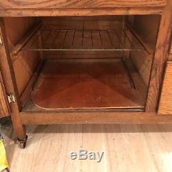 Sellers Cabinet stain glass panels hoosier cabinet
