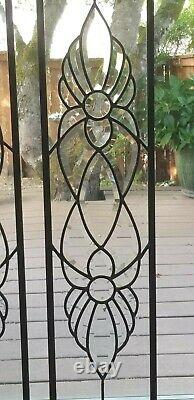 Set/2 Clear Stained Glass Panels withBevels For Window Door 36-3/8 x 8-3/8