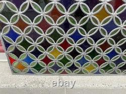 Set of 2 Beautiful Antique 44x24 Lead Glass Window Panels