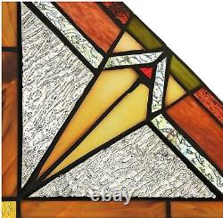 Set of 2 Mission Tiffany Style Stained Glass Corner Window Panel 8 Home Decor