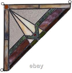 Set of 2 Mission Tiffany Style Stained Glass Corner Window Panel 8 Home Decor