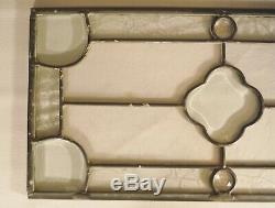 Set of 2 Vintage Beveled Stained Glass Window Panel 20 1/4 x 10 Each