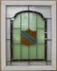 Shield Midsize Old English Leaded Stained Glass Window 17.75 X 22.25