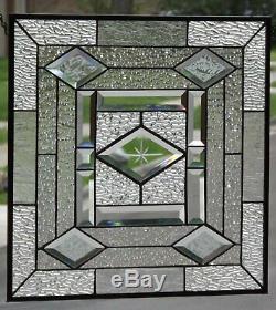 ShimmerBeveled Stained Glass Window Panel 20 1/8 x 19 3/4