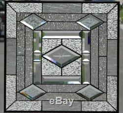 ShimmerBeveled Stained Glass Window Panel 20 1/8 x 19 3/4