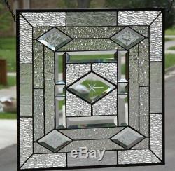 ShimmerBeveled Stained Glass Window Panel 20 1/8 x 19 3/4