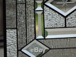 ShimmerBeveled Stained Glass Window Panel 20 1/8 x 19 3/4