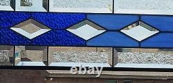 Sidelight's 2 Blue's -Beveled Stained Glass Window Panel, 2 Avail? 31.5x7.5