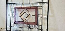 Sip of Wine- Beveled Stained Glass Window Panel- ready 2 Hang 17.5 x 14.5