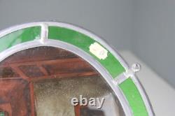 Small Oval Antique Hand Painted & Stained Glass Panel Mother & Daughter