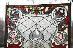 Sold out! 21W x 35.5H Tiffany Style Beveled stained glass window panel