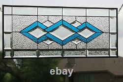 Sophistication. Beveled Stained Glass Window Panel-Transom- 28 1/2x 12 1/2