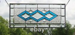 Sophistication. Beveled Stained Glass Window Panel-Transom- 28 1/2x 12 1/2