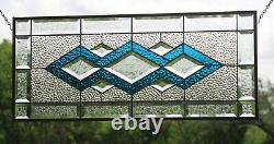 Sophistication. Beveled Stained Glass Window Panel-Transom- 28 1/2x 12 1/2