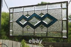 Sophistication. Beveled Stained Glass Window Panel-Transom- 28 1/2x 12 1/2