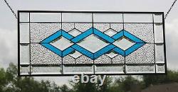 Sophistication. Beveled Stained Glass Window Panel-Transom- 28 1/2x 12 1/2