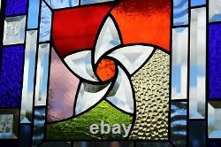 Spinning Beveled Stained Glass Panel, Window Hanging? 16 ½ x 16 ½