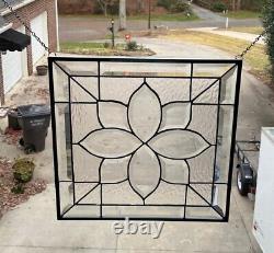 Square Stain Glass Panel All Clear for your home