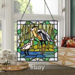 Square Stained Glass Window Hanging Handmade Tiffany Style 12 Window Panel P