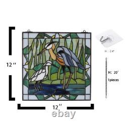 Square Stained Glass Window Hanging Handmade Tiffany Style 12 Window Panel P