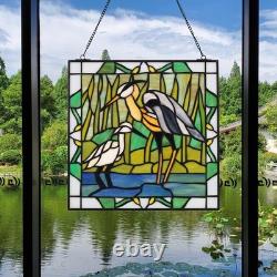 Square Stained Glass Window Hanging Handmade Tiffany Style 12 Window Panel P