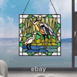 Square Stained Glass Window Hanging Handmade Tiffany Style 12 Window Panel P