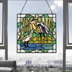 Square Stained Glass Window Hanging Handmade Tiffany Style 12 Window Panel P