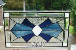 Stain Glass and Beveled Window Panel in Blue shades and white