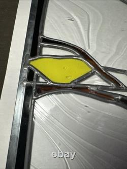 Stained Art Glass Panel Sun Catcher Birds Tiffany Style Cardinal Chickadee +++