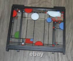 Stained Glass Art Triptych Panel Miniature Fireplace Tabletop Screen US Flag 9H