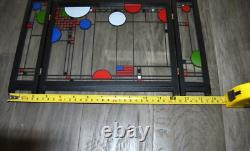 Stained Glass Art Triptych Panel Miniature Fireplace Tabletop Screen US Flag 9H