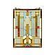 Stained Glass Arts & Crafts Design Tiffany Style Window Panel 18 W x 24 T