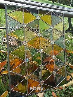Stained Glass Autumn Suncatcher Transom Window Panel 17 x 13