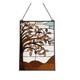 Stained Glass Autumn Tree Floral Window Panel Handcrafted Tiffany Style 16 x 24