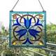 Stained Glass BELL Floral Window Panel Handcrafted Tiffany Style ONE THIS PRICE