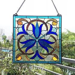 Stained Glass BELL Floral Window Panel Handcrafted Tiffany Style ONE THIS PRICE