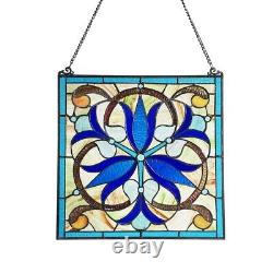 Stained Glass BELL Floral Window Panel Handcrafted Tiffany Style ONE THIS PRICE