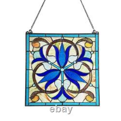 Stained Glass BELL Floral Window Panel Handcrafted Tiffany Style ONE THIS PRICE