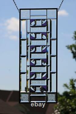 Stained Glass Beveled Window Panel- Hanging 28 1/2 x 11 1/2Chain of Love