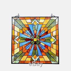 Stained Glass Chloe Lighting Mission Window Panel CH1P037AM24-GPN 24 Inches New