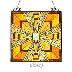 Stained Glass Chloe Lighting Mission Window Panel CH3P226MI26-GPN 24.5X26 New