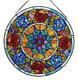 Stained Glass Chloe Lighting Round Roses Window Panel 22 Inches Handcrafted New