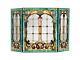 Stained Glass Chloe Lighting Victorian 3 Panel Folding Fireplace Screen 44 X 28