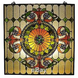 Stained Glass Chloe Lighting Victorian Window Panel 25 X 25 Handcrafted