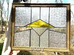 Stained Glass Clear and Yellow Panel- Vintage style
