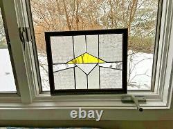 Stained Glass Clear and Yellow Panel- Vintage style