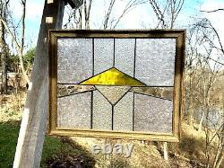 Stained Glass Clear and Yellow Panel- Vintage style