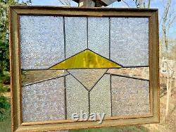 Stained Glass Clear and Yellow Panel- Vintage style