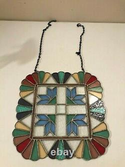 Stained Glass Colorful 14 Decorative Hanging Window Panel Suncatcher Beveled