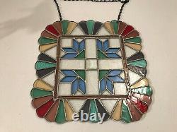 Stained Glass Colorful 14 Decorative Hanging Window Panel Suncatcher Beveled